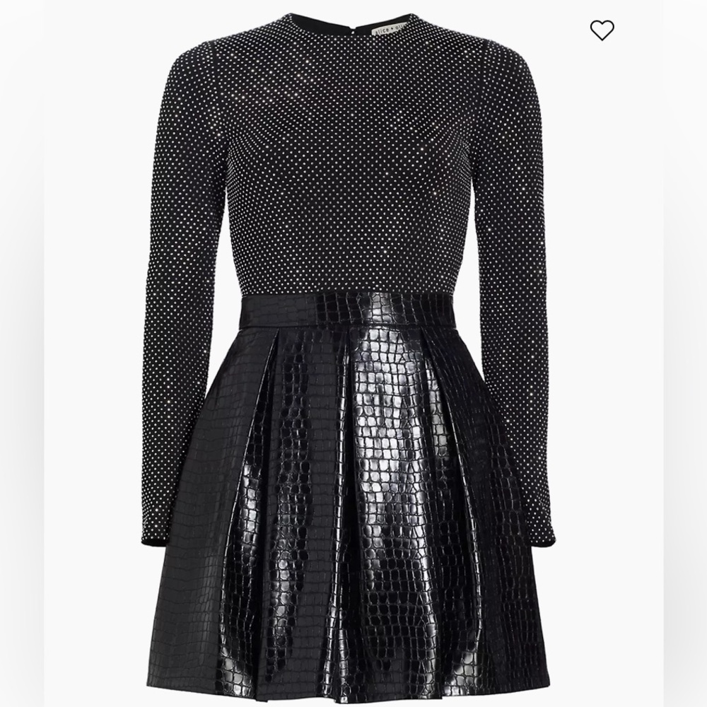 Alice + OliviaChara Crocodile-Embossed Faux Leather Minidress S 6 Read Descripti